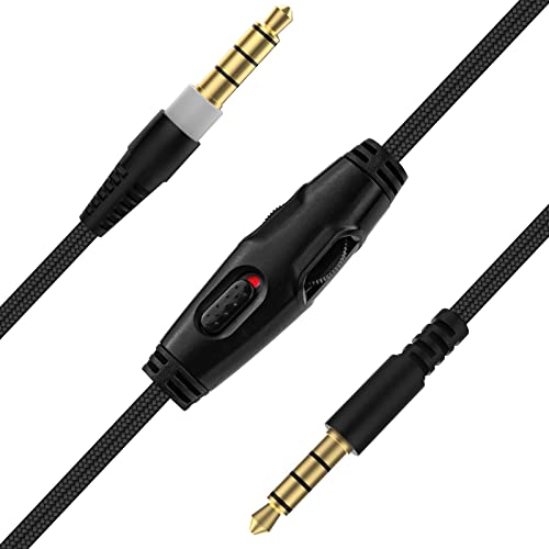 HyperX Cloud Alpha Replacement Cable - Compatible with Cloud Alpha, Mix, Flight, Logitech G633, G933 Gaming Headsets - 3.5mm Audio Cable with Mute