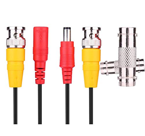 50 Feet BNC Video Power Cable BNC All-in-One Extension Security Camera Cable Wire Cord for CCTV Camera DVR Surveillance System Pack of 2