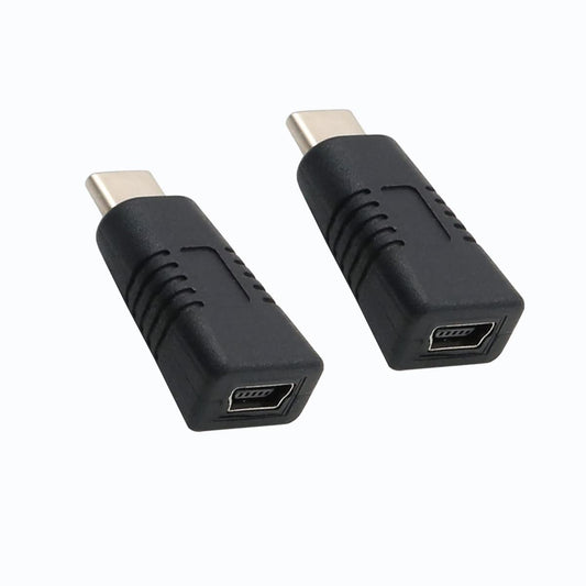 ZJKJHJY Type-C Male to Mini USB Female Adapter [2 Pack]