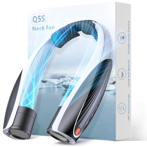 GENVU Portable Neck Fan, Max 20H, Rechargeable Personal Fan with 6000mAh Battery, 360° Cooling, 6 Speeds Hands-Free Wearable Fan, Gifts for Men