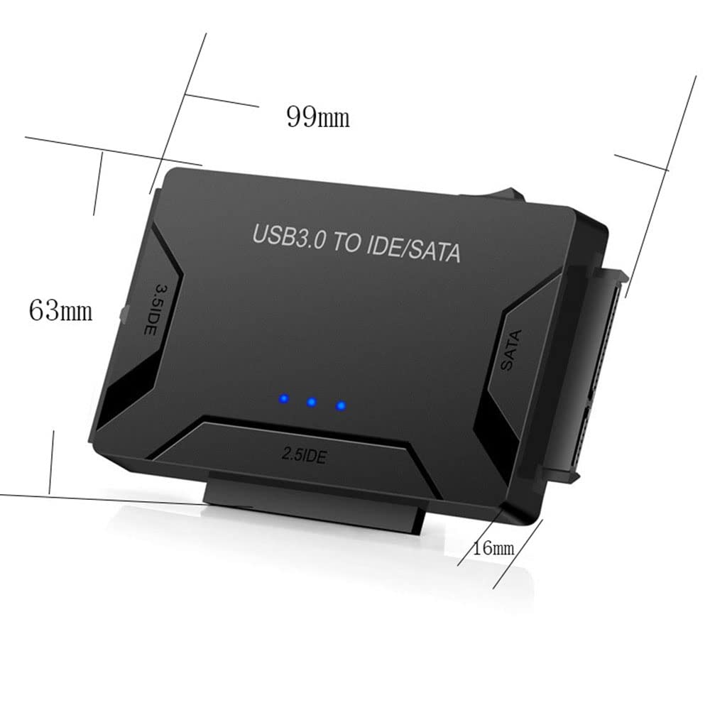 samherome USB 3.0 to IDE/SATA Hard Drive Adapter, External Converter for 2.5" 3.5" IDE SATA HDD SSD DVD Optical Drive, Universal Hard Drive Reader