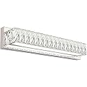 ZUZITO Modern Bathroom Light Fixtures - LED Vanity Lights for Bathroom 18W - Crystal Chrome Lighting Fixtures Over Mirror for Bath