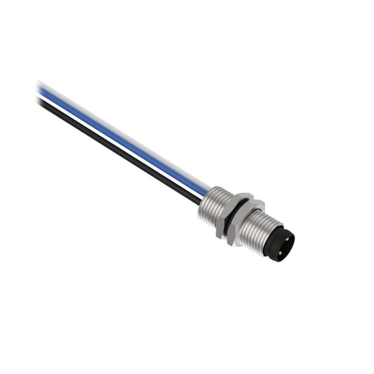 BR-M8M4R8-0.5, Receptacle, 4pos Male Str M8-Wire Leads, 4X24 PVC, 0.5 m Wires, Rear Mount w/M8 Locknut, 815065