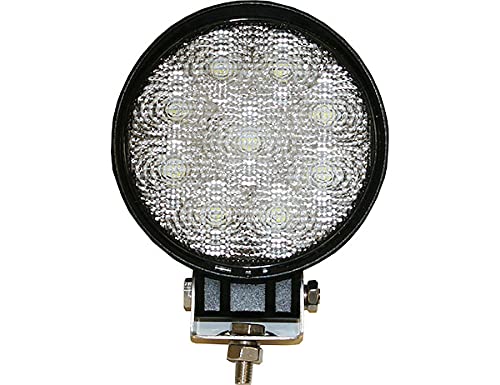 Buyers Products 1492114 4" Clear Round LED Flood Light, 9 LEDs, 1,710 Lumens, 18" Blunt Cut Lead W/Stud Mount, Work Light for Trucks, Trailers, RVs
