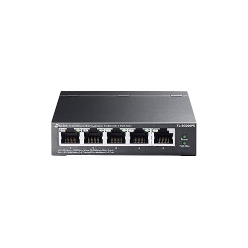 TP-Link 5 Port Gigabit Easy Managed PoE Switch, 65W Budget, PoE+ Compliant, Up to 250m PoE Distance, Auto Recovery, VLAN, Auto Loop Prevention