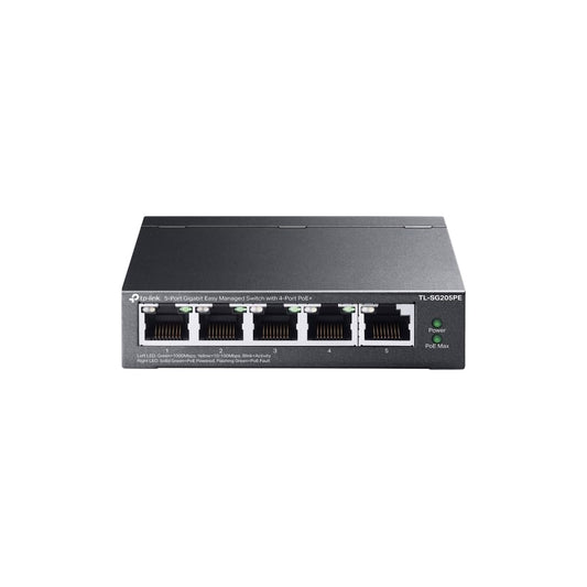 TP-Link 5 Port Gigabit Easy Managed PoE Switch, 65W Budget, PoE+ Compliant, Up to 250m PoE Distance, Auto Recovery, VLAN, Auto Loop Prevention