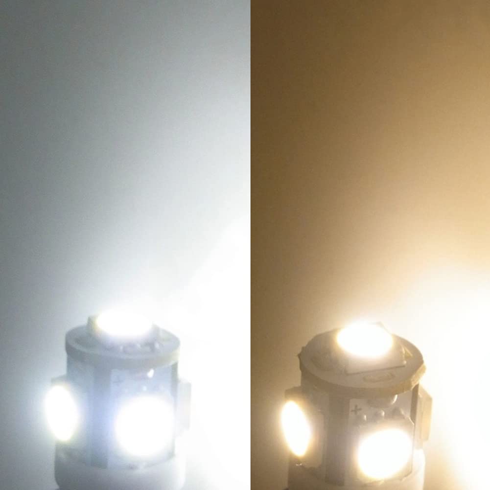 GutReise 10pcs E10 3V Warm White LED Bulbs Light Lamps 5SMD 0.5W 50LM (Warm White, 3V)