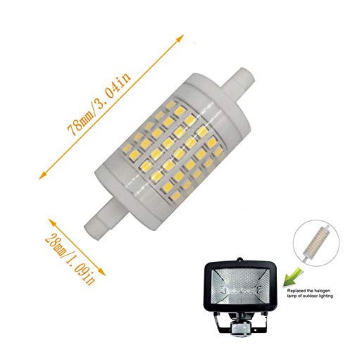 Edearkar 78mm R7S LED Bulbs (2 Pack) 10W AC85-265V 6000K Daylight White J Type R7s Floodlight T3 Double Ended J Type 100W Halogen Bulb Replacement