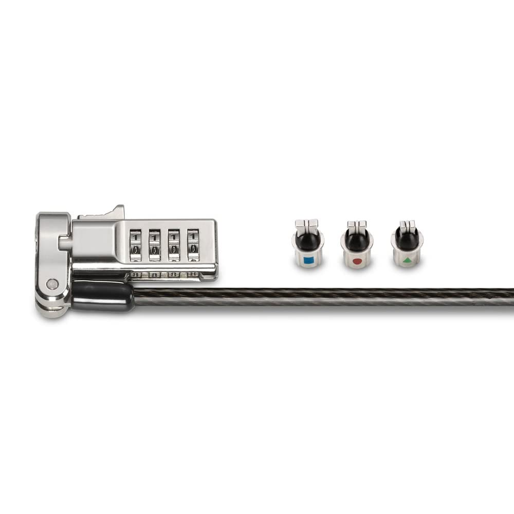 Kensington Universal 3-in-1 Combination Laptop Lock - Preset - Carbon Steel, Plastic - 6 ft - for Notebook