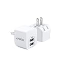 Anker 2-Pack Dual Port 12W USB A Charger Block with Foldable Plug, Charging Box Brick, Cube for iPhone 16 15 14 13 12 Pro Max, Galaxy S22 S21 Note 20