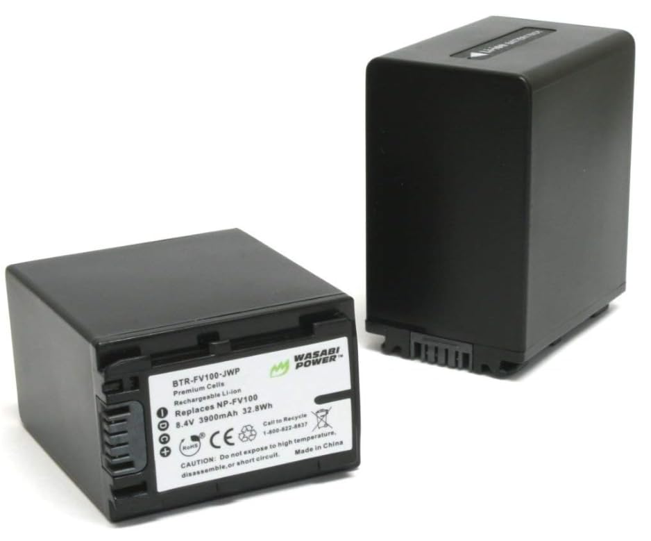 Wasabi Power Battery for Sony NP-FV100 (3900mAh, 2-Pack)