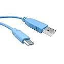 Aexus Serial Console Cable for Cisco | USB Type A to USB Type C 6ft (1.8 M) | CAB-Console-USB-C= | Compatible with Cisco Catalyst 1200/1300/9500X
