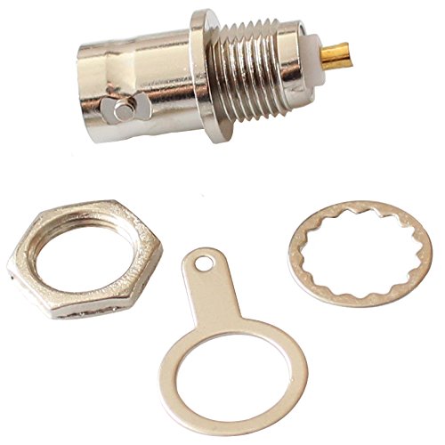 exgoofit BNC Female Nut Bulkhead Panel Connector 20-Pack Solder Jack Adapters for Monitor Equipment RG58 RG59 RG6 RF Coaxial Cable Welding Machine