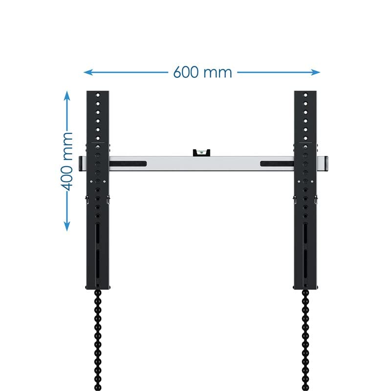 AVF JXPL601-A Super Slim TV Wall Mount w Advanced Tilt. Silver, Black. Fits 37", 39", 40", 42" 43", 46", 47", 50", 52", 55", 58", 60", 65", 70", 75"