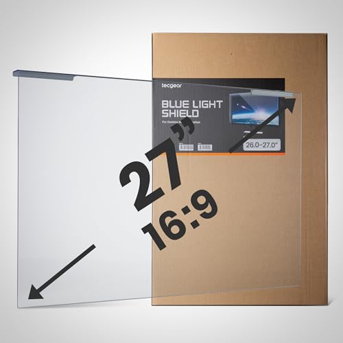 TECGEAR Blue Light Screen Protector 26-27 Inch | UV Protection Screen Filter for Computer Monitor | Blue Light Filter for Computer Monitor | Acrylic