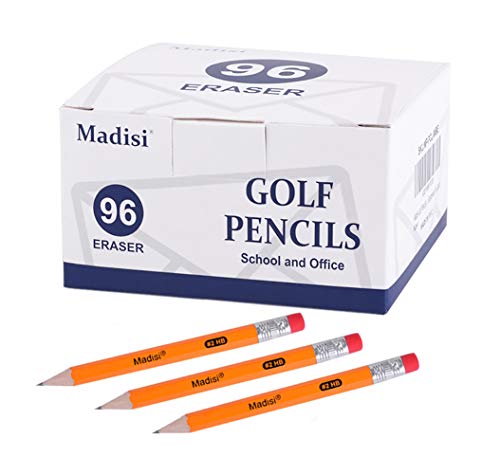 Madisi Mini Golf Pencils Bulk with Eraser, 96 Count, #2 HB Pre-Sharpened