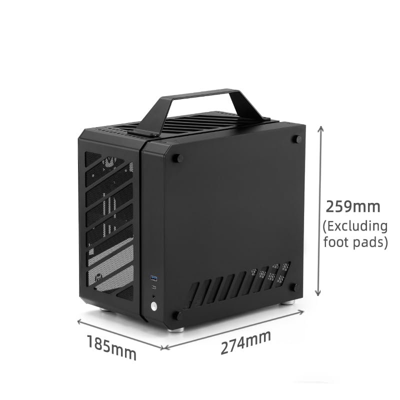 Mechanic Master Cool Cube Series C25Plus Mini-ITX Case/Alumium/Steel/GPU Length Within 269mm, ATX14cm/SFX/L PSU Computer Case
