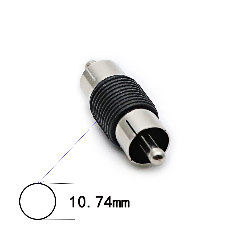 rgzhihuifz RCA Adapter, Male to Male Coupler, Extender, Barrel - Audio Video RCA Connectors, for Audio, Video, S/PDIF, Subwoofer, Phono, Composite