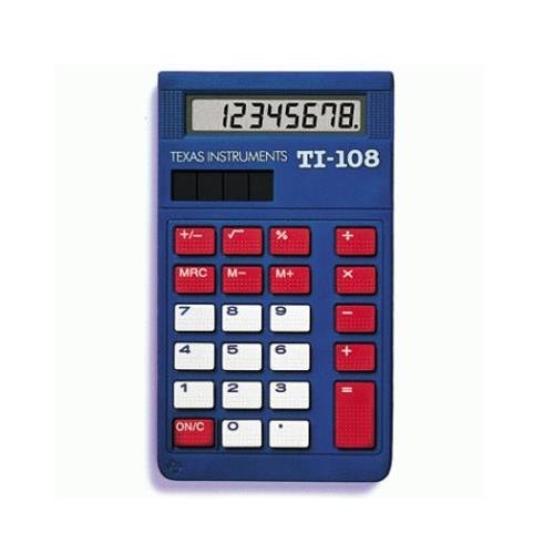 Texas Instruments TI-108 (108/TKT/1L1/C) Simple Calculator - 8 Character(s) - LCD - Solar Powered - Pack of 10