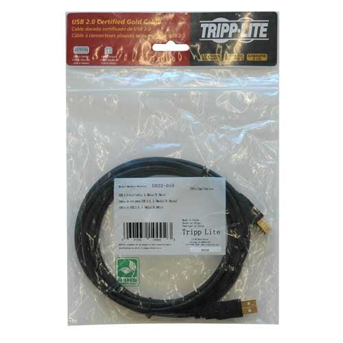 Tripp Lite USB 2.0 High-Speed Cable, Type-A to Type-B (M/M), 10-ft. (U022-010) , Black
