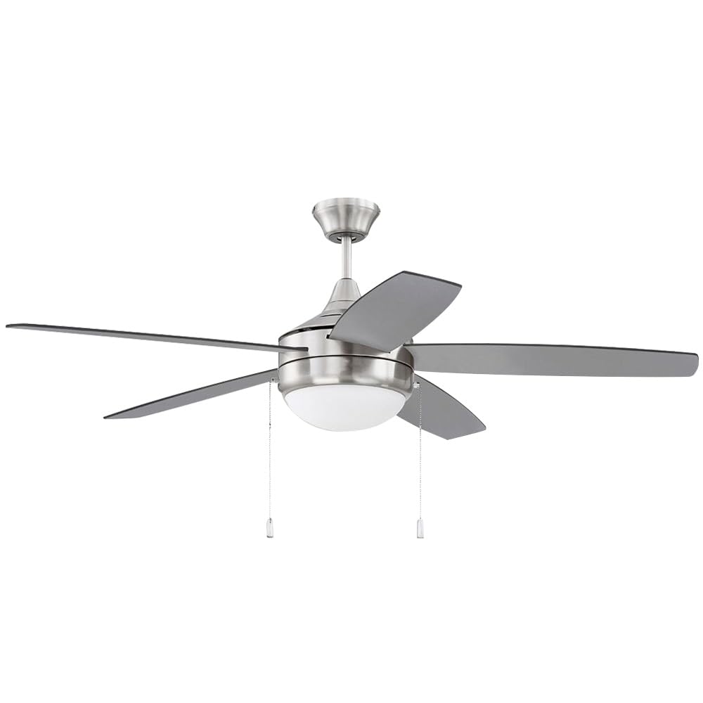 LED Ceiling Fan with Lights, Modern Farmhouse Ceiling Fan with Remote, 3-Speed Quiet Motor, Bright LED Light, Dual Finish Blades, Downrod Included