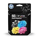 HP 68 Black/Tri-Color Ink Cartridges (2-Pack) | Works Envy 6100e, 6500e Series | Eligible for Instant Ink | 6L6S2TN | Packaging May Vary
