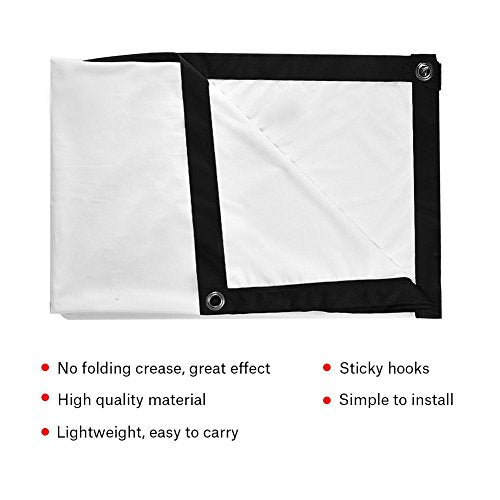 60 Inch 16:9 HD Projector Screen Portable Foldable Anti-Crease White Projector Curtain Projection Screen 4:3 Indoor Outdoor Projector Movies Screen