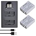 Batmax 2Packs LP-E5 Battery + LCD Dual USB Charger with Type C Port for Canon EOS Rebel XS, Rebel Xsi, Rebel T1i, 1000D, 500D, 450D, Kiss F, Kiss X2