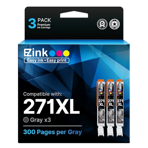 E-Z Ink Compatible for Canon CLI-271XL CLI271XL 271 Ink Cartridges, 3 Gray