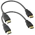 jasavdio 8K HDMI 2.1 Cable 2Pack - 8 Inch, Ultra HD 48Gbps, HDMI Male to Male, 8K@60Hz, 4K@120Hz, 144Hz, eARC, HDR10, 4:4:4, HDCP 2.2
