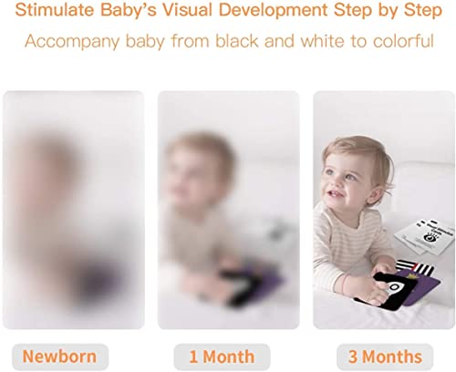 beiens High Contrast Baby Flashcards – 80 Double-Sided Visual Stimulation Cards for Newborns & Infants 0–36 Months, 5.5"x5.5", Learning Toy Gift