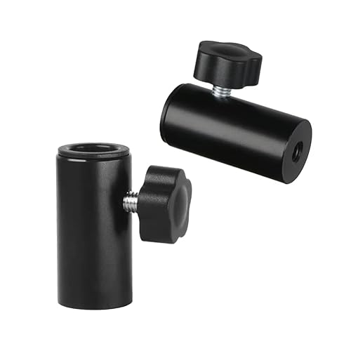 ThtRht 2 Pack Light Stand to Boom Arm Adapter Microphone Scissor Suspension Arm Holder Bracket Converter Female 1/4'' 3/8'' Threaded Spigot Socket for