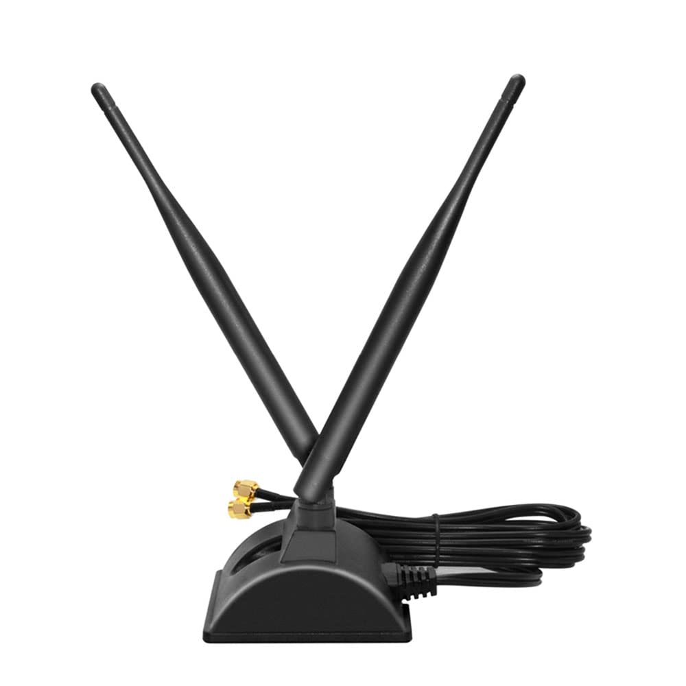 MustPoint 2.4GHz 5GHz Dual Band RP-SMA Male WiFi Antenna + IPEX MHF4 to RP-SMA Female Cable 9.8 inch for M.2 NGFF Network Card PC Computer