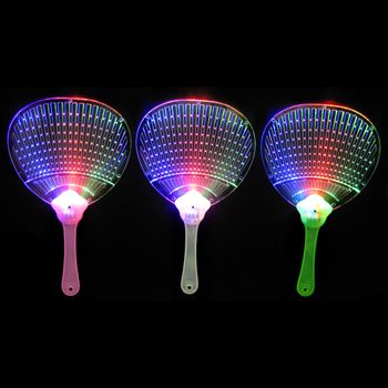 Flashing Panda LED Light-Up Flashing Multi-Color Flat Hand Fan