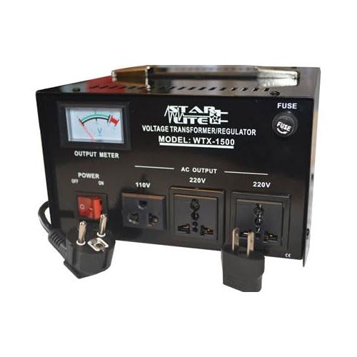 Starlite 1500 Watt Step Up/ Down Voltage Converter Transformer WTX-1500, 5 Year Warranty, Fuse Protection and Automatic Voltage Regulator - Two Way…