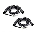 Telephone Handset Cord Detangler Cable Pure-Copper Coiled 0.72 to 6 Feet Uncoiled Landline Phone Spiral Curly Cable Extension Modular Wire Lead