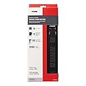 Prime Wire PB802135 6-Outlet Metal Power Workshop Surge Protector with 14-3 SJT 15-Feet Cord Black
