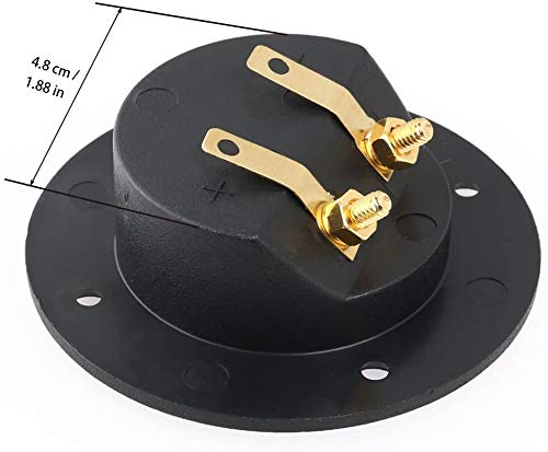 YTYKINOY 2 Pcs Black 3" Round 2-Way Speaker Box Terminal Binding Post Screw Cup Connector Subwoofer Plug