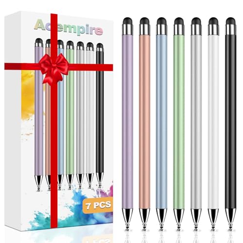 Stylus (7 Pcs), 2-in-1 Stylus Pen for Touch Screen, High Precision and Sensitivity, Suitable for iPad/iPhone/Samsung/Android Smartphone and Tablets