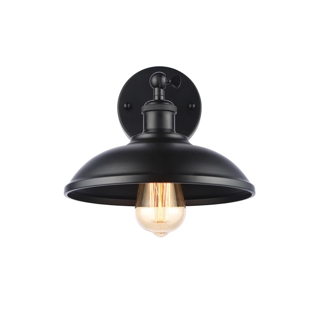 VinTopsh Vintage Black Wall Sconce Light, 1-Light Switch Farmhouse Wall Lamp, Industrial Pull Chain Wall Light Fixture for Living Room Bedroom