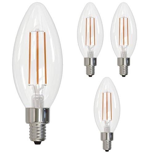 Bulbrite 776626 5 Watt B11 LED Filament Light Bulb, E12 Candelabra Base, 2700K 500 Lumens, 60W Equivalent (4 Pack)