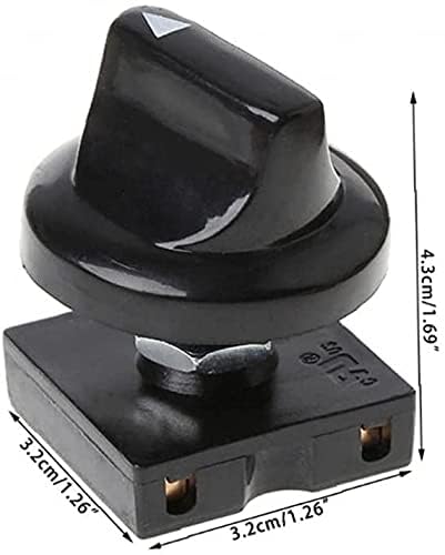 1 Pc Black Fan Rotary Switch 4 Position 3 Speed Selector Switch Governor with Button Fan Spee Governor Fan Isolator Switch and Professional Ceiling