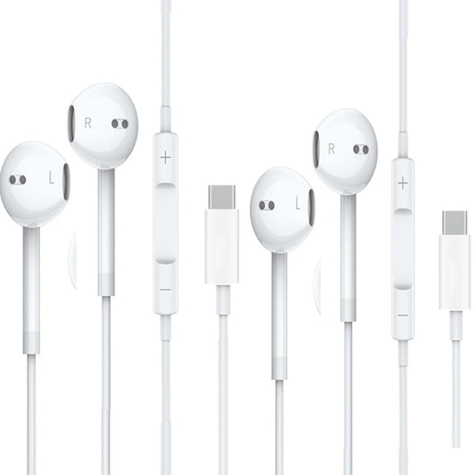 USB C Headphones Wired for iPhone 16/15, 2 Pack Type C Wired Headphones Earbuds Earphones in-Ear HiFi Stereo Sound with Mic Volume Control for iPhone…