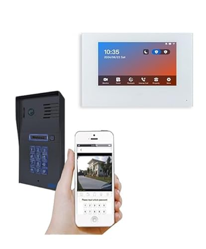 GBF Smart Video Door Phone & Doorbell Intercom System Kit,1080P HD, Smart Keypad, One 7" Touch Monitor (One 3rd gen IP Door Station PL963PMBL-POE