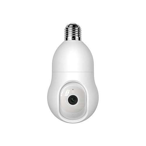 NU-SET Light Bulb Camera, Smart WiFi Home Security Camera with Pan-Tilt Panoramic View, 4MP, White