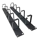 QiaoYoubang 2 Pcs of 1U 19" Rack Mount Cable Management Organizer -5 D-Ring Metal Server Rack Cable Manager Wire Management System (5R2PC)