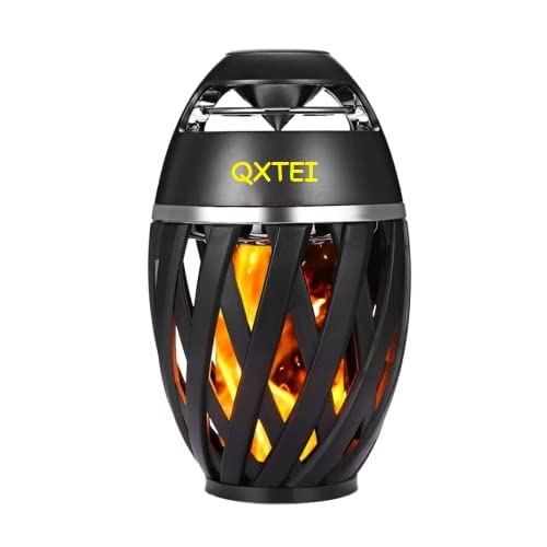 QXTEI Bluetooth 5.0 Flame Speaker for Indoors/Outdoors | Waterproof, Wireless, Portable | 1200mAh Battery with USB Cable | 96 LED Lights | 4-6 Hours