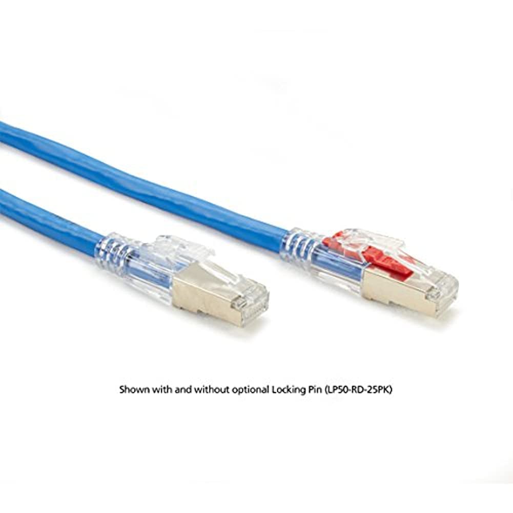 Black Box CAT6A 650-MHZ Stranded ETHERNET Patch Cable - Shielded (S/FTP), CM PVC, Locking