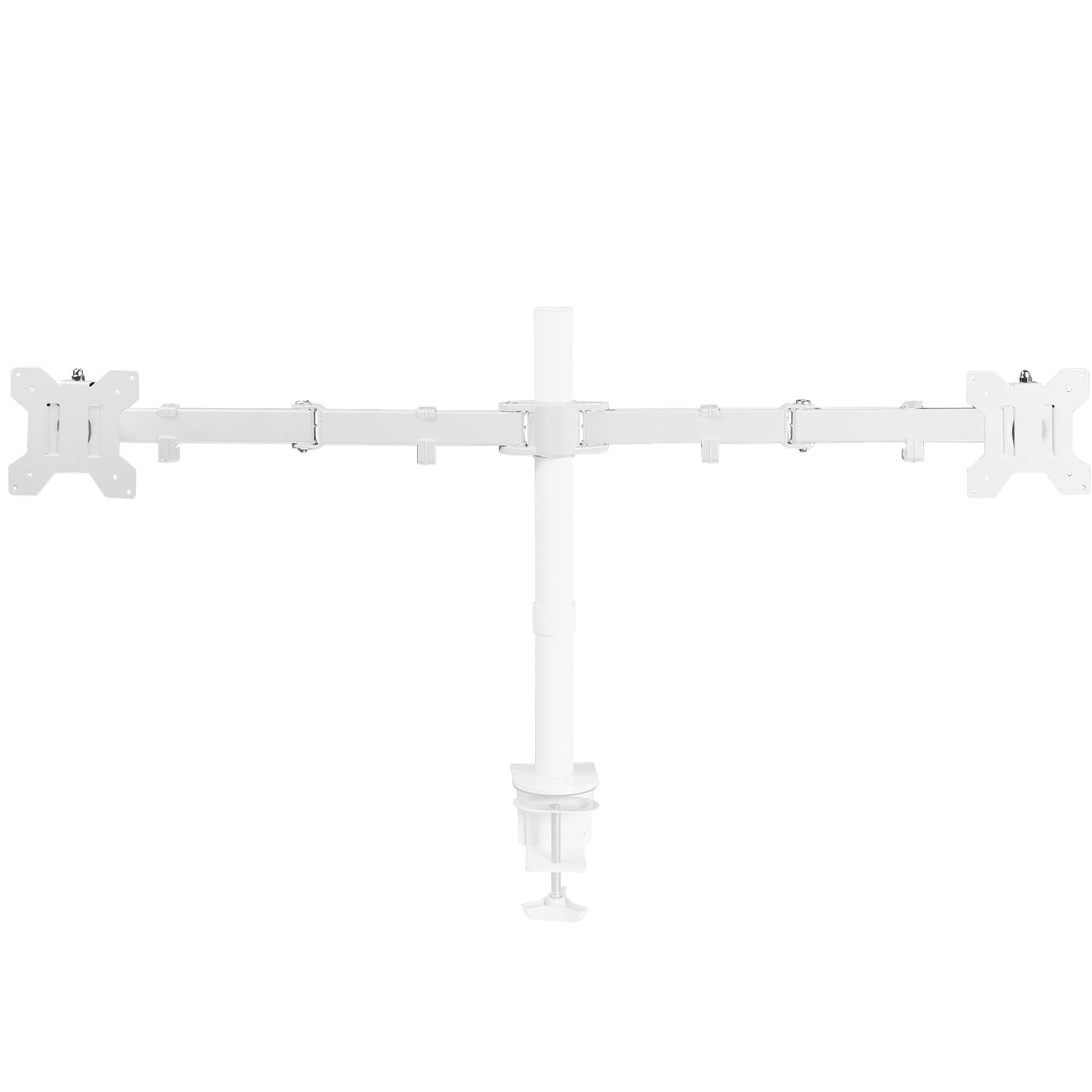 VIVO White Fully Adjustable Dual Monitor Arm for Desk Mount Stand, Double Monitor Arm for 2 Screens up to 27 inches, PT-SD-AM02AW