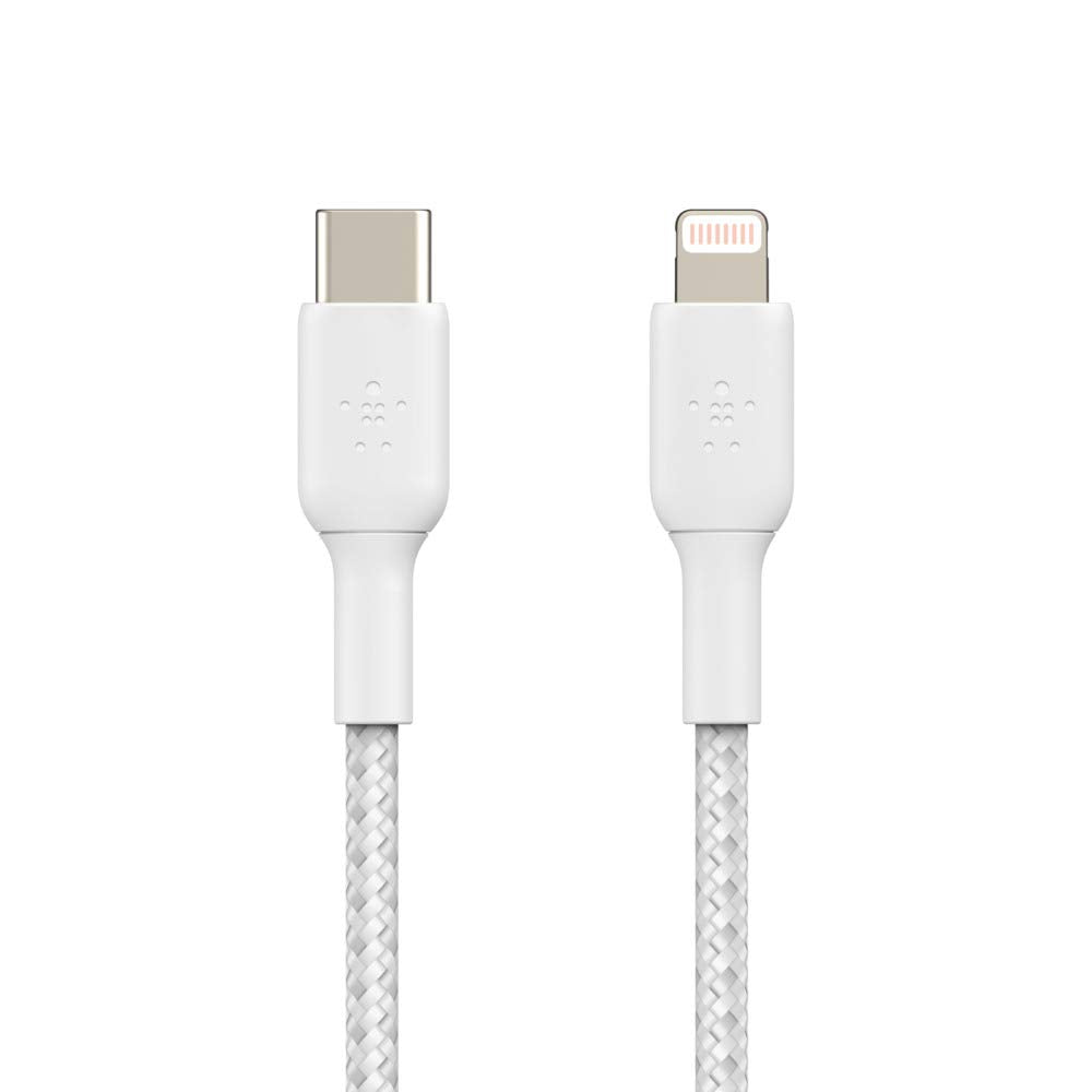 Belkin BoostCharge Nylon Braided USB C to Lightning Cable 6.6ft/2M - MFi Certified 18W Power Delivery iPhone Charger Cord - Apple Charger USB C Cable…